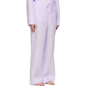 Sleeper Purple Linen Pajama Elastic Drawstring Pants, size 1(OS)
